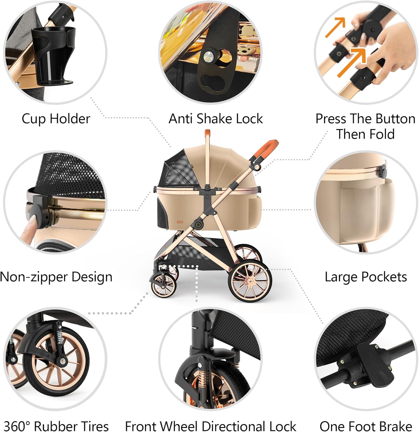 Luxury 3-in-1 Pet Stroller Wit - огляд і ціна Pet Stroller Carrier