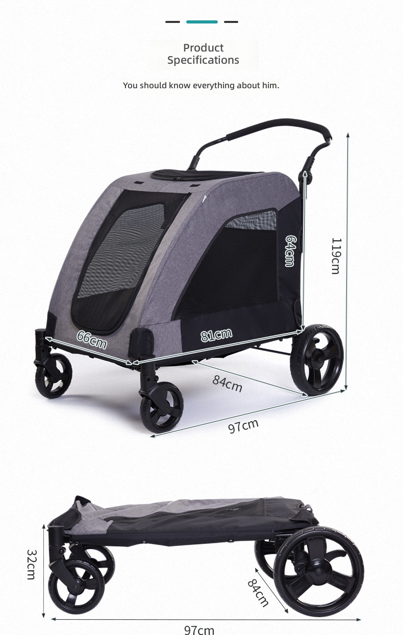 Large Pet Stroller, Foldable C - огляд і ціна Pet Stroller Carrier