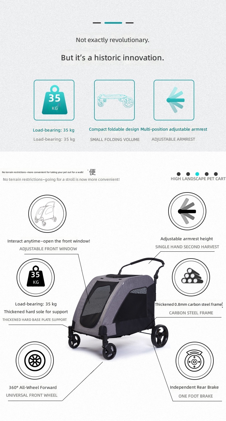 Large Pet Stroller, Foldable C - огляд і ціна Pet Stroller Carrier